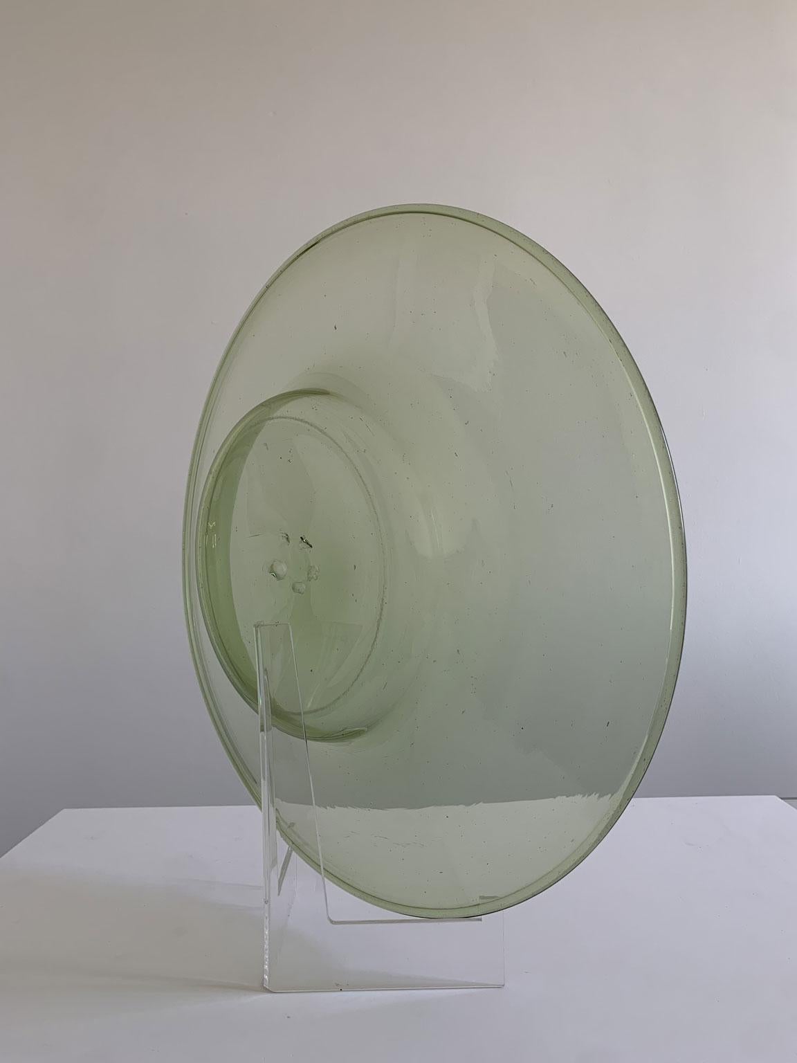 20th Century 1960 Mid-Century Venezia Green Blown Glass Bowl For Sale