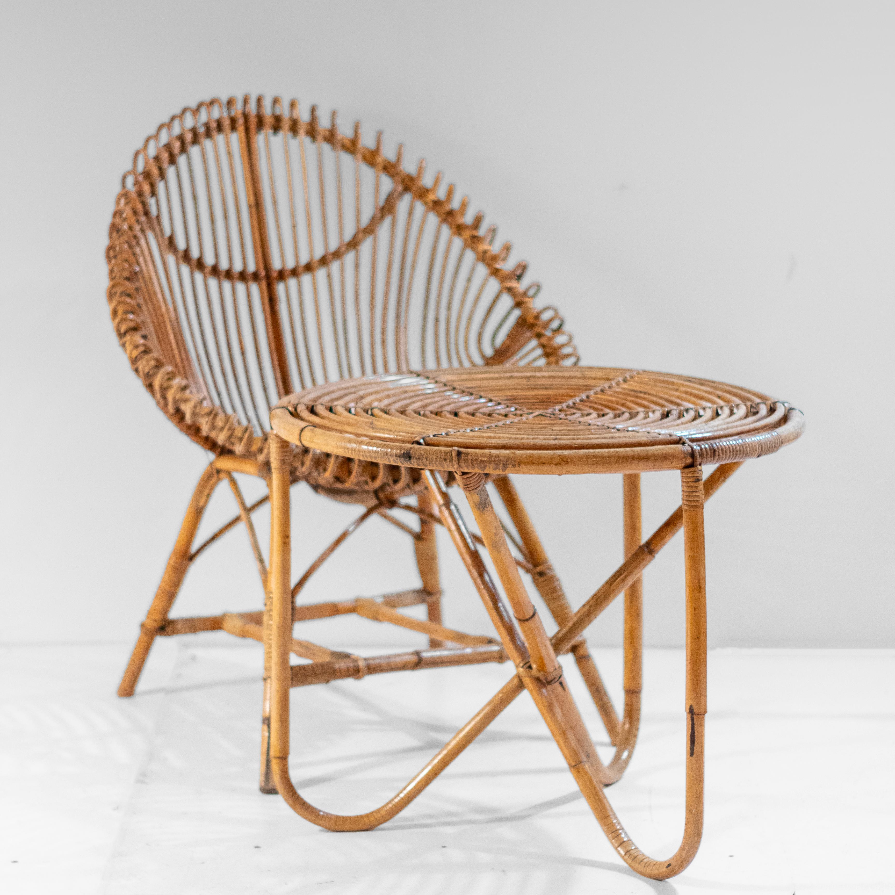 italien 1960 Midcentury Modern Italian Bamboo Lounge Set en vente
