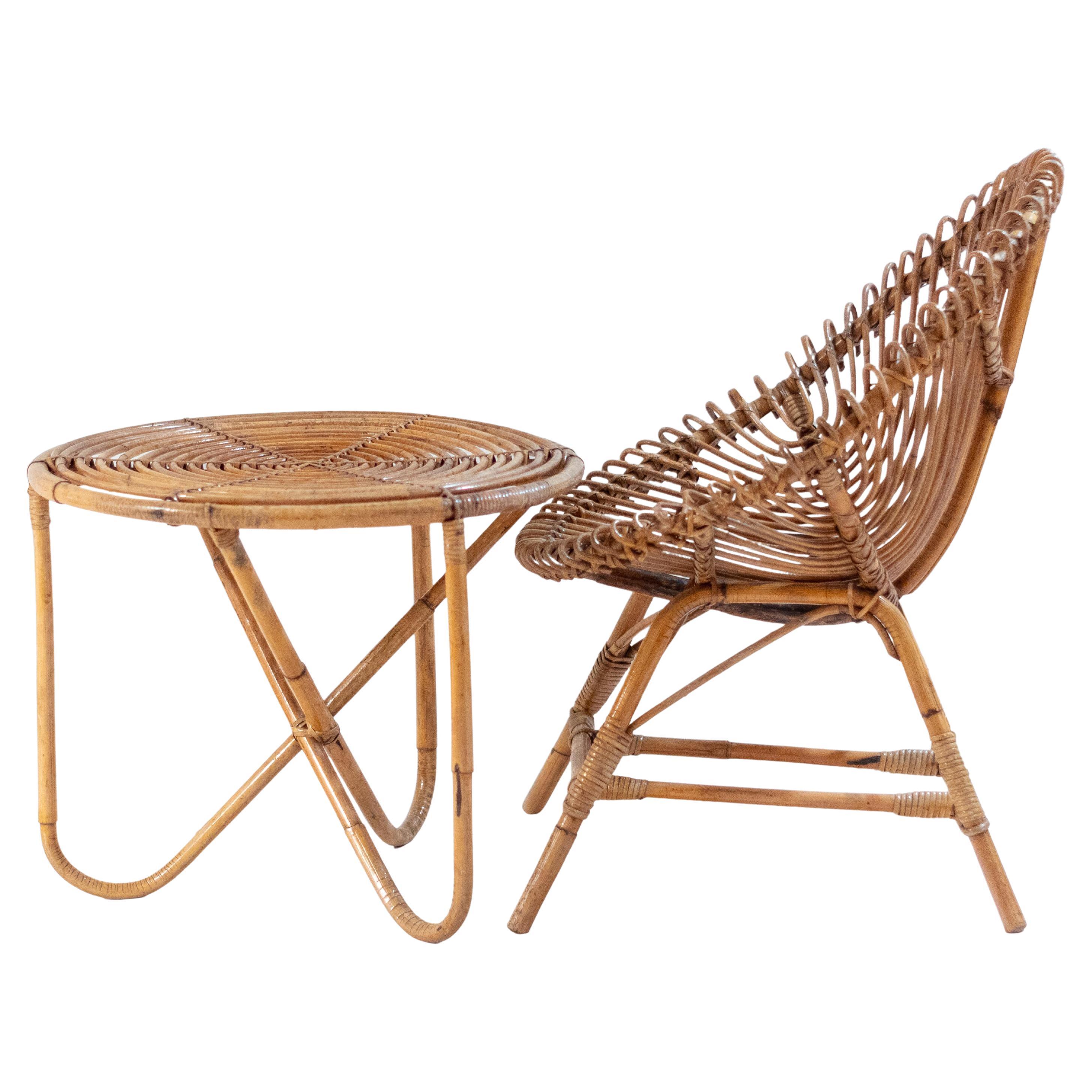 1960 Midcentury Modern Italian Bamboo Lounge Set