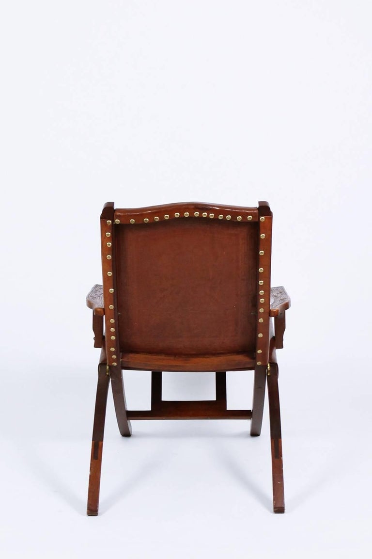 1960 Midcentury Peruviam Hand Tooled Leather Lounge Chair