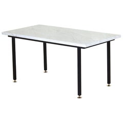 1960 Vintage Coffee Table with Carrara Marble Top