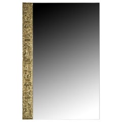 Miroir en bronze doré signé par Angelo Brotto, 1960