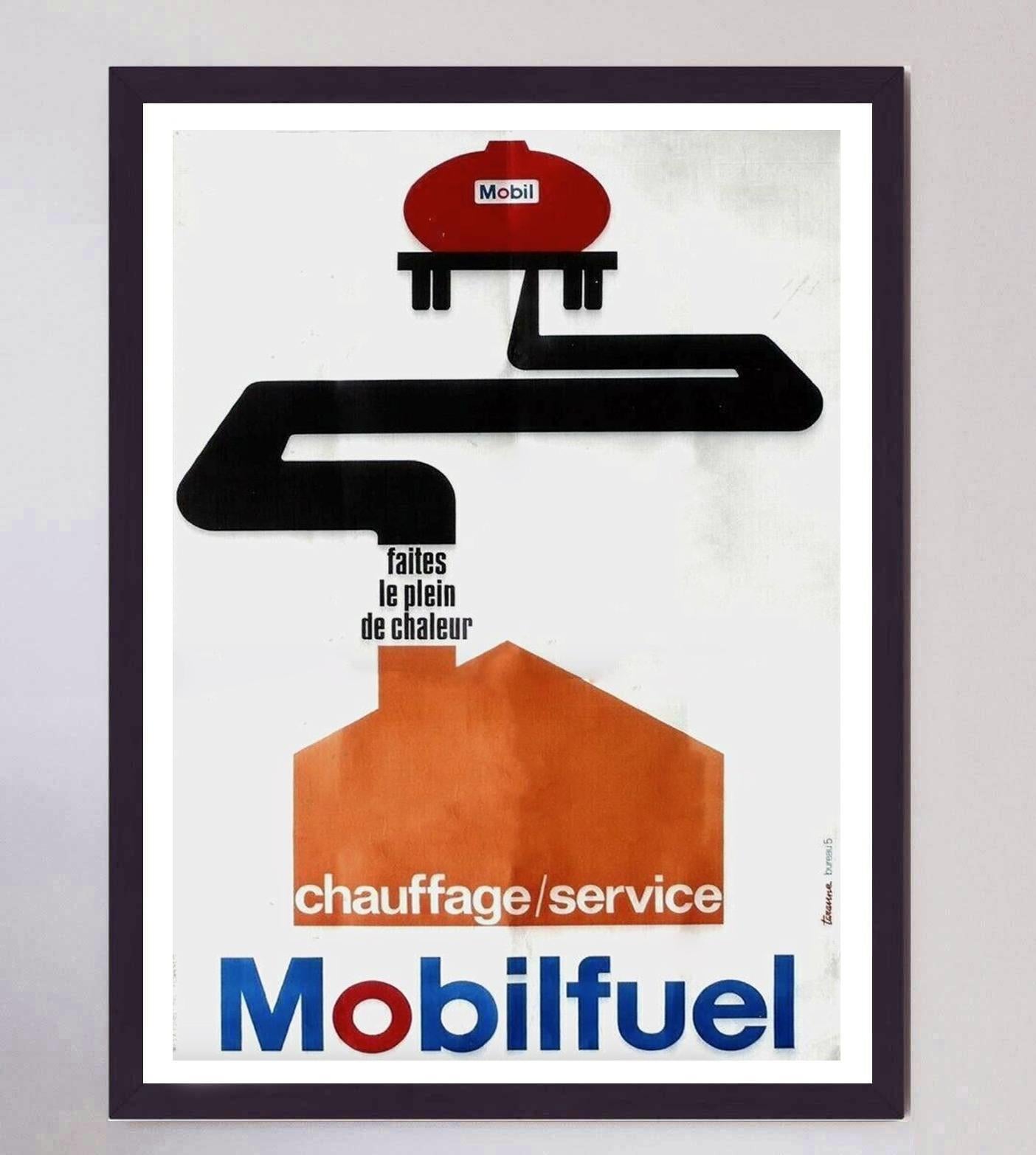 1960 Mobil Oil - Mobilfuel Original Vintage Poster In Good Condition In Winchester, GB