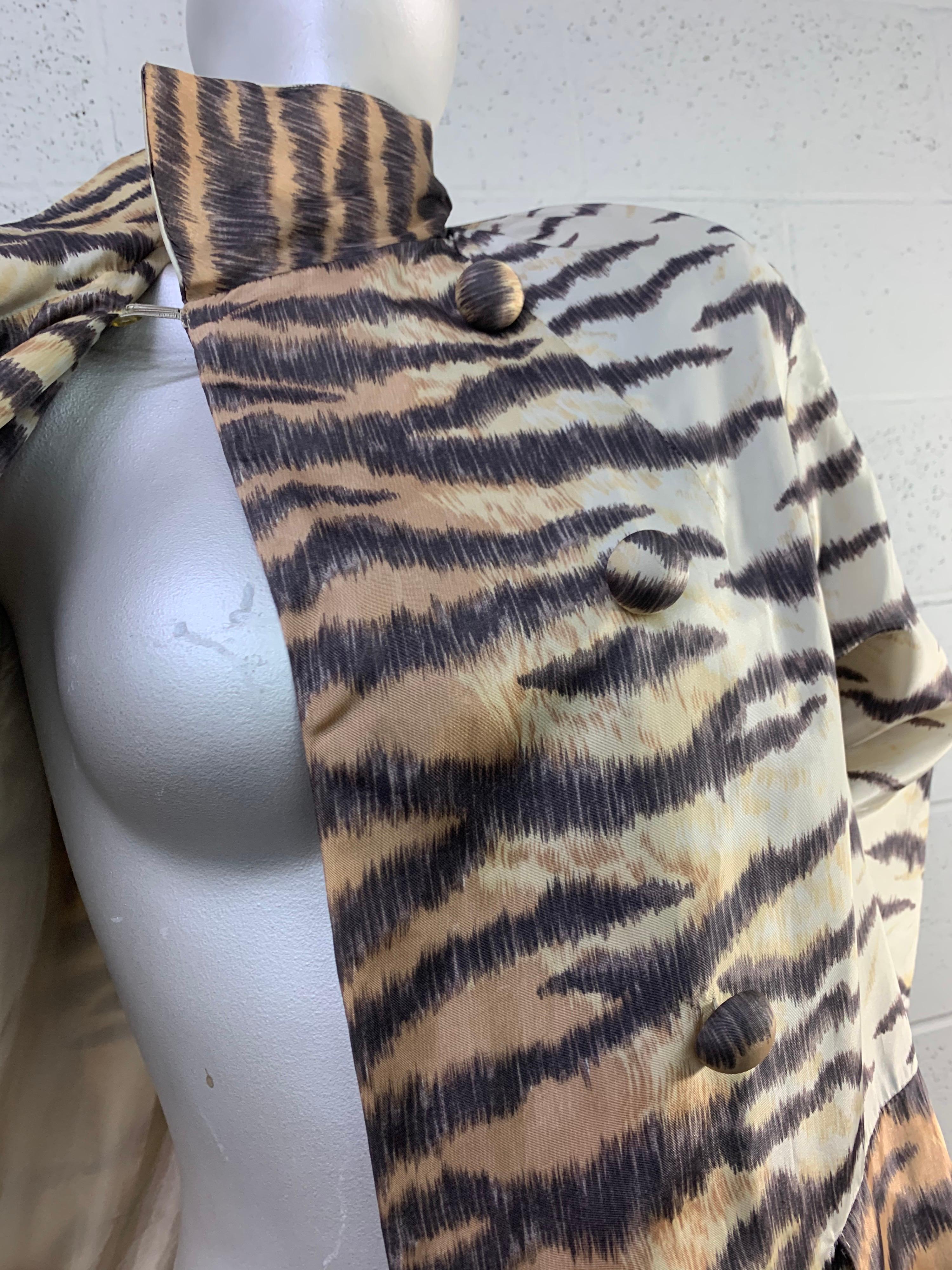 1960 Mod Tiger Print Silk Raincoat by Rain-Paka For Sale 5