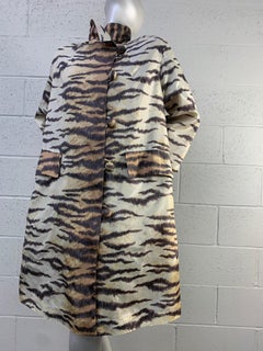 1960 Mod Tiger Print Silk Raincoat by Rain-Paka