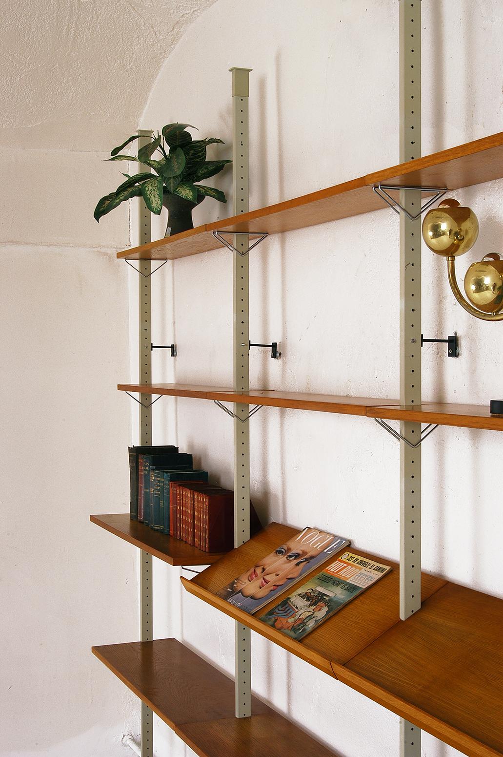 Mid-Century Modern 1960 Modular by Olof Pira String Shelving System Room Divider Wall Unit Library