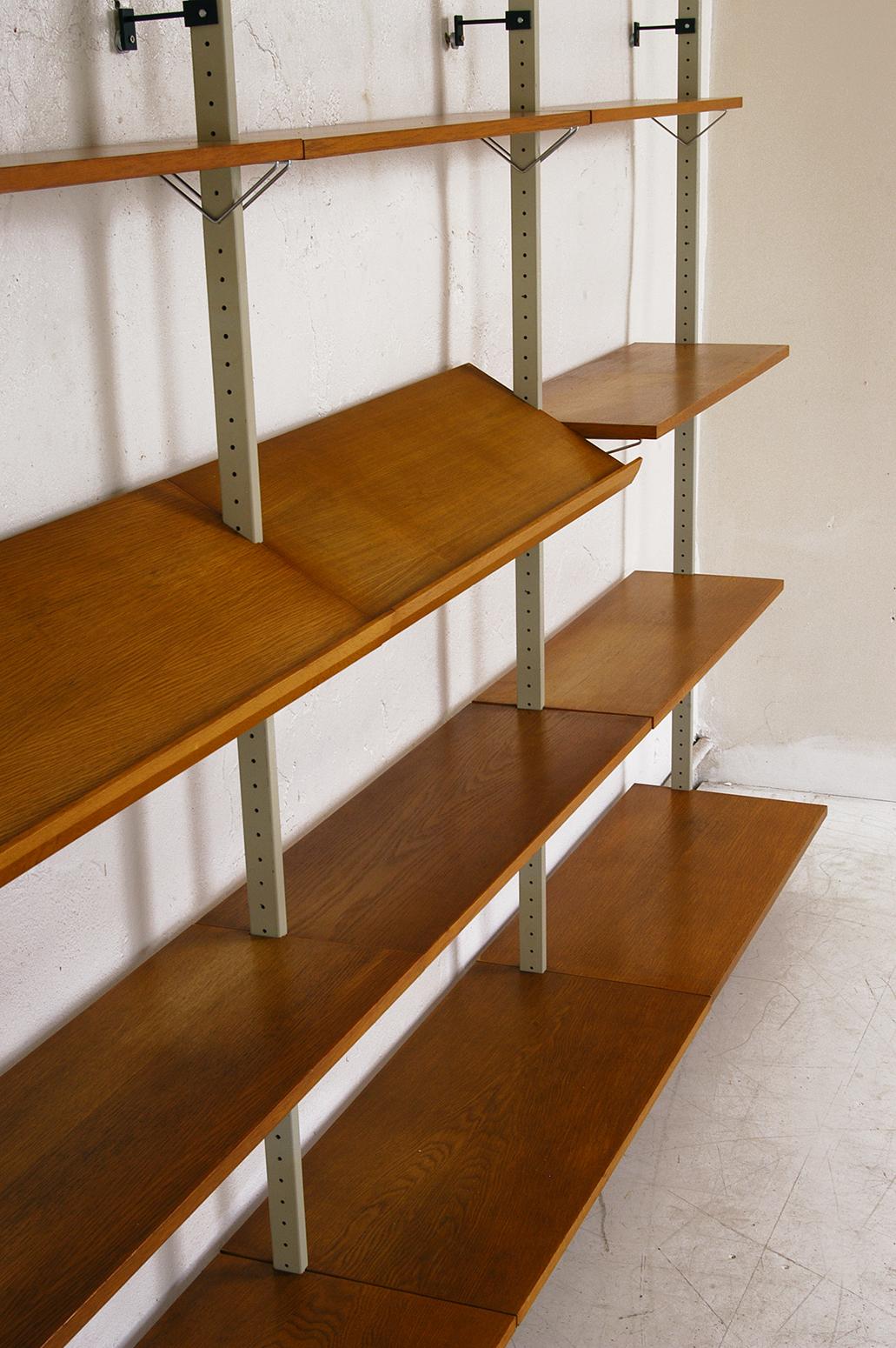 Steel 1960 Modular by Olof Pira String Shelving System Room Divider Wall Unit Library