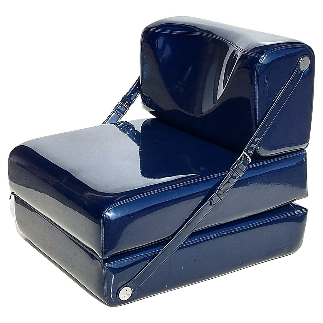 1960 "Multi Soft" Ueli & Susi Berger for Victoria Swiss Design Blue Armchair For Sale