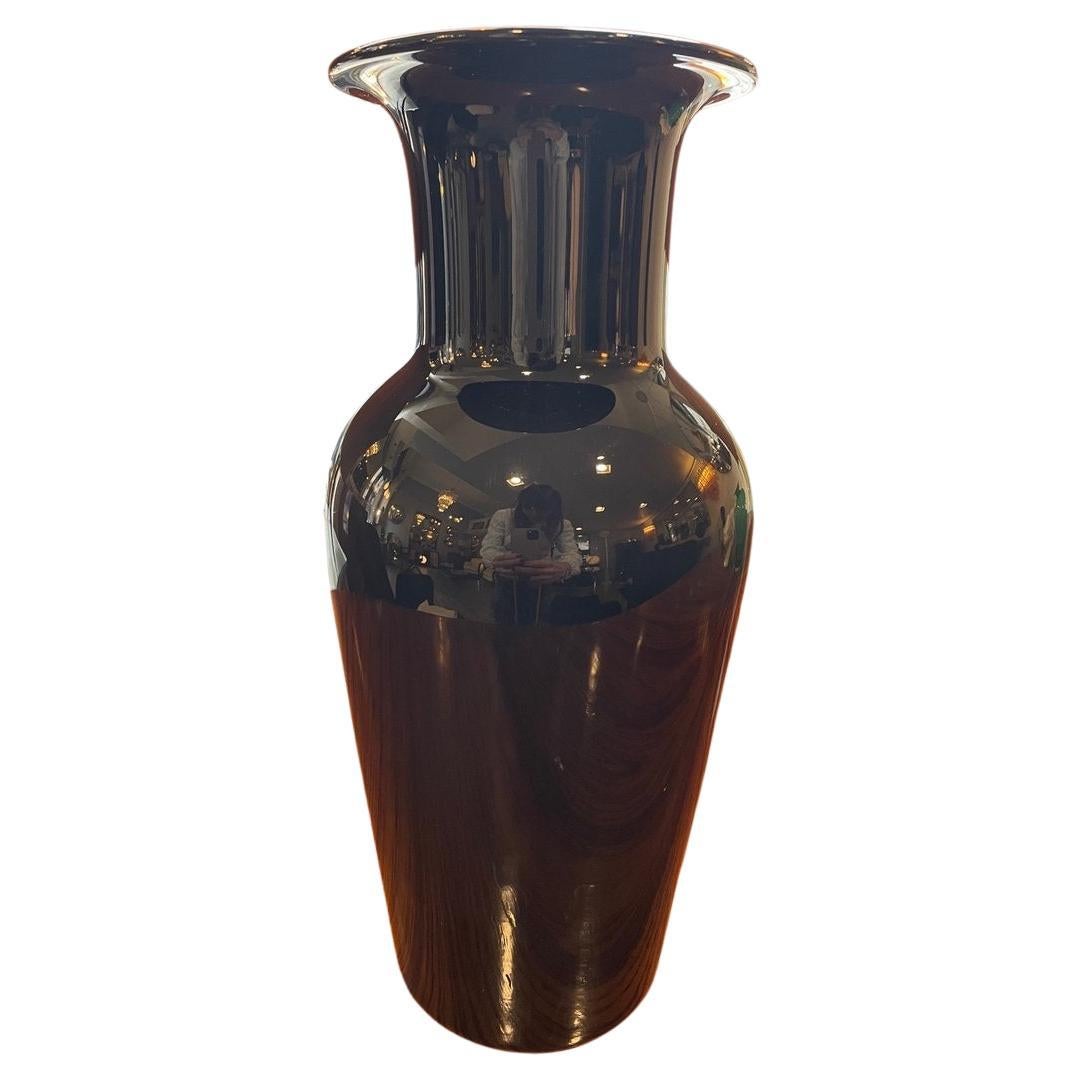 jarrón de cristal negro de Murano de 1960 firmado Barovier en venta