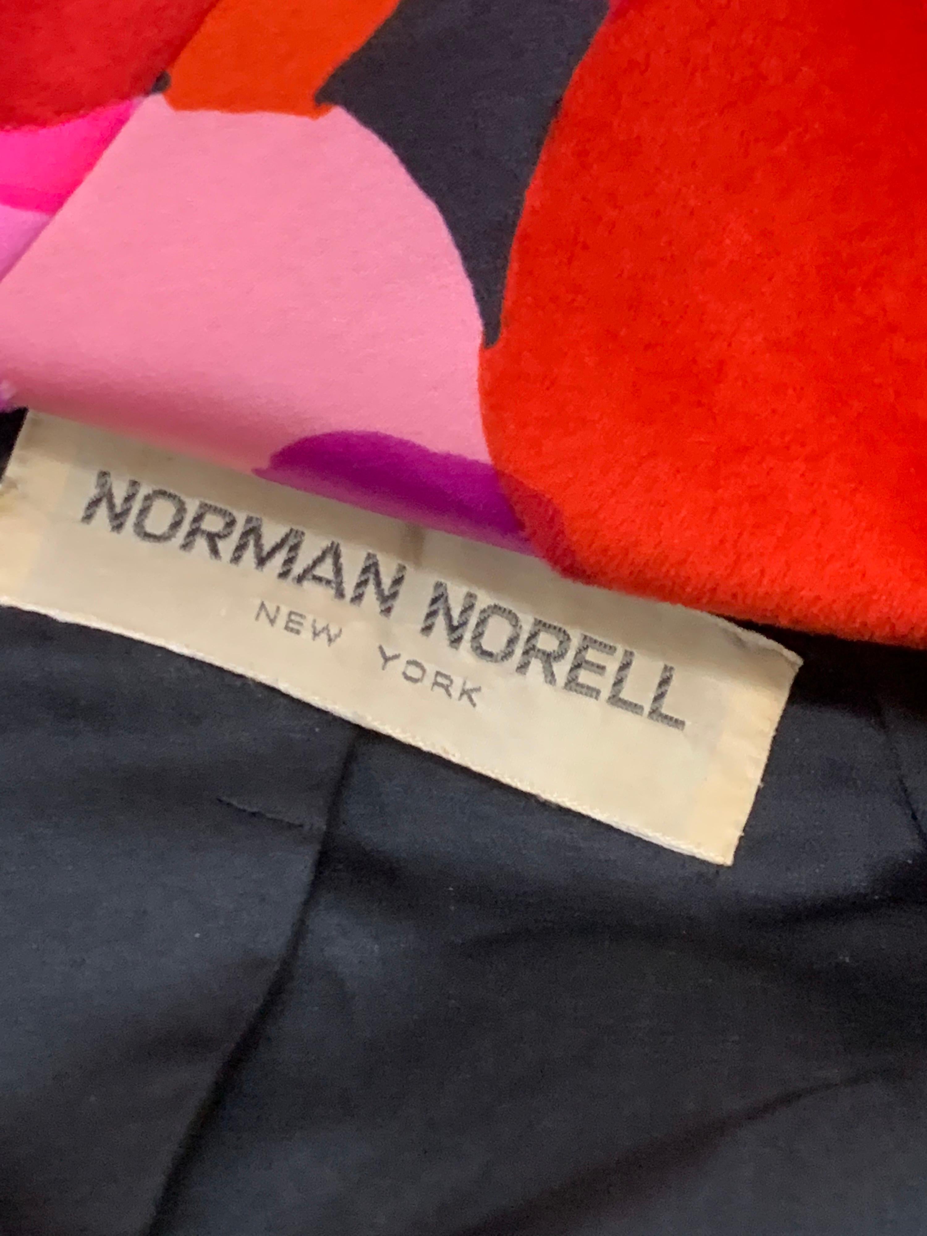 1960 Norman Norell Silk Satin Abstract Polka Dot Maxi Opera Coat  For Sale 11