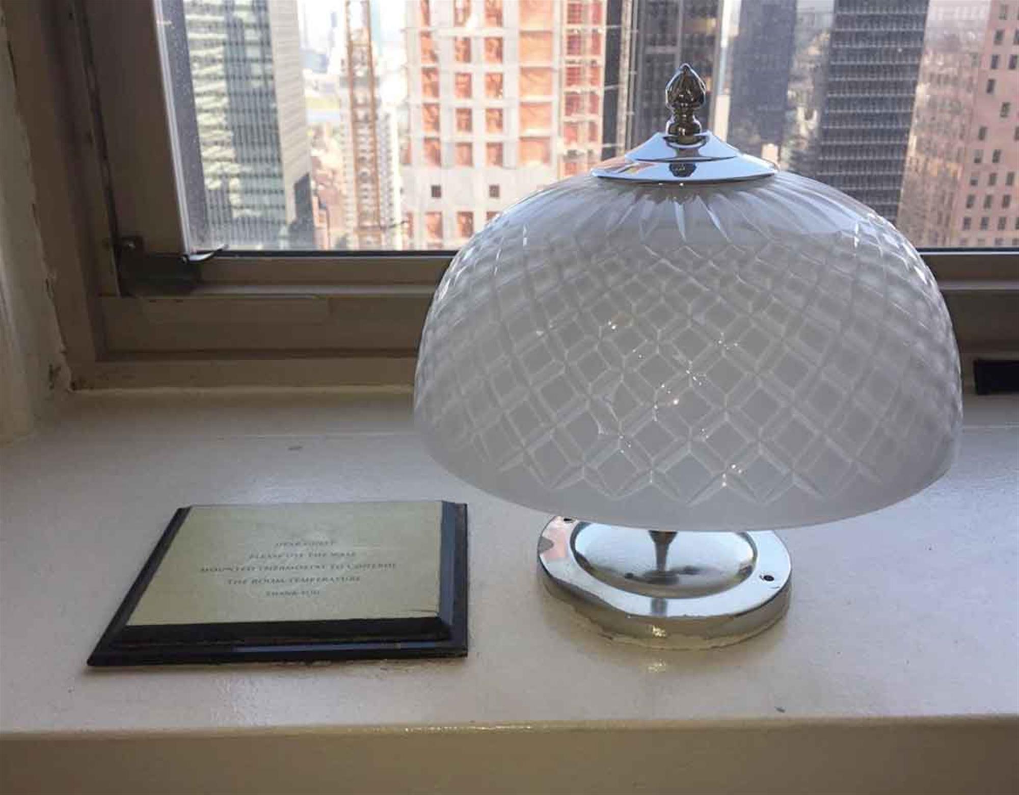 20th Century Waldorf Astoria Hotel Cut Crystal Semi Flush Light Qty Available Frosted Hue