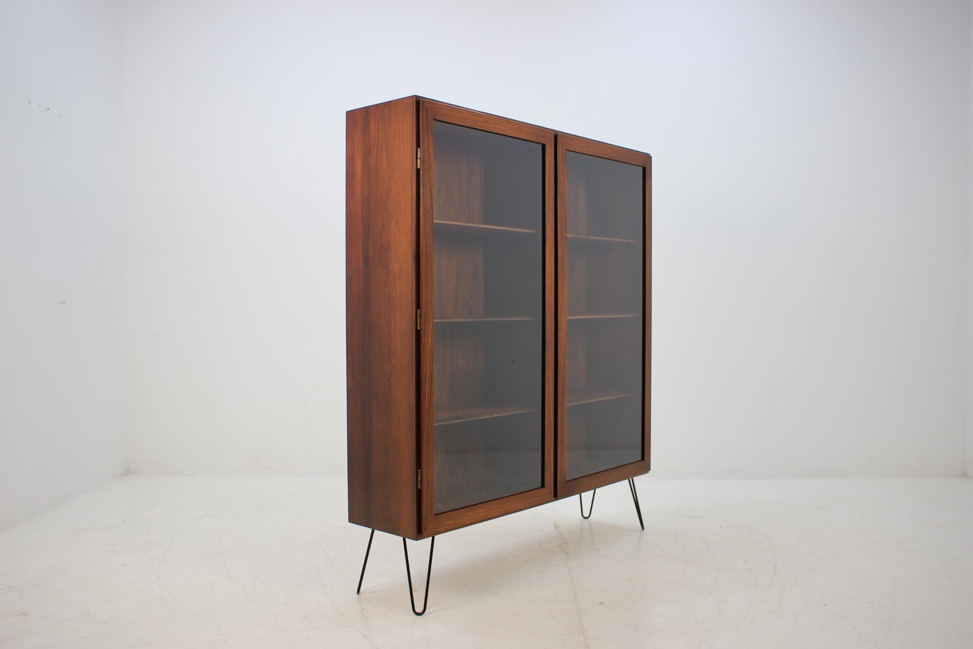Mid-Century Modern 1960 Omann Jun Palisander Glass Bookcase