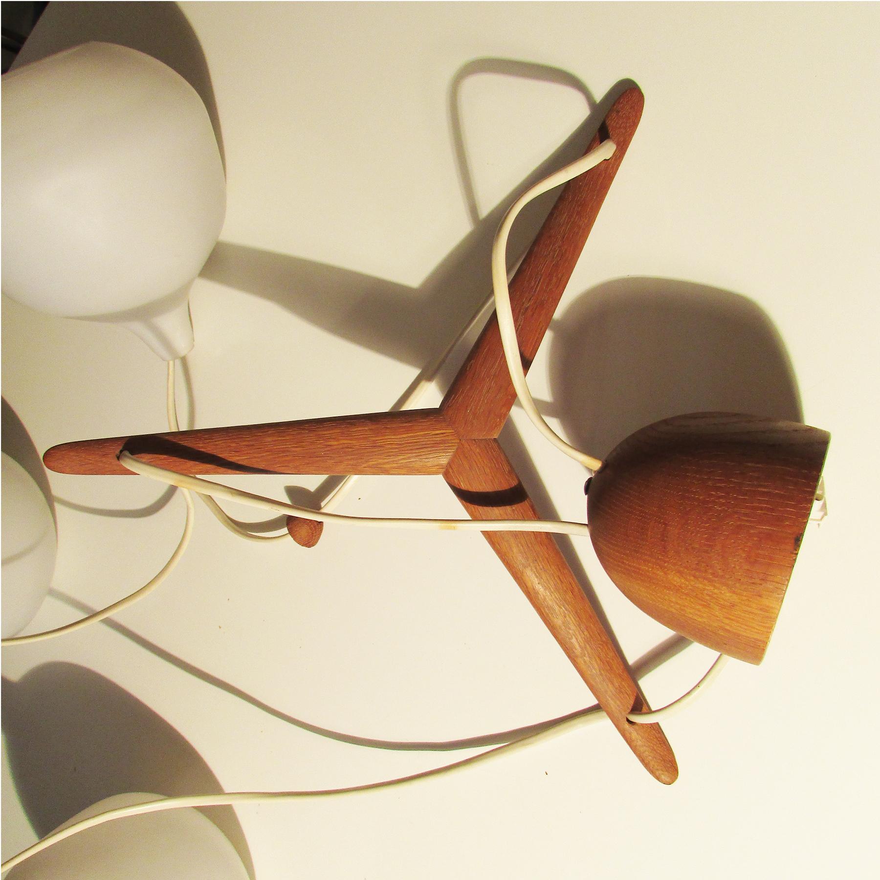Hand-Carved Mid-Century Modern, 1960 Pendant Lamp by Uno & Östen Kristiansson for Luxus
