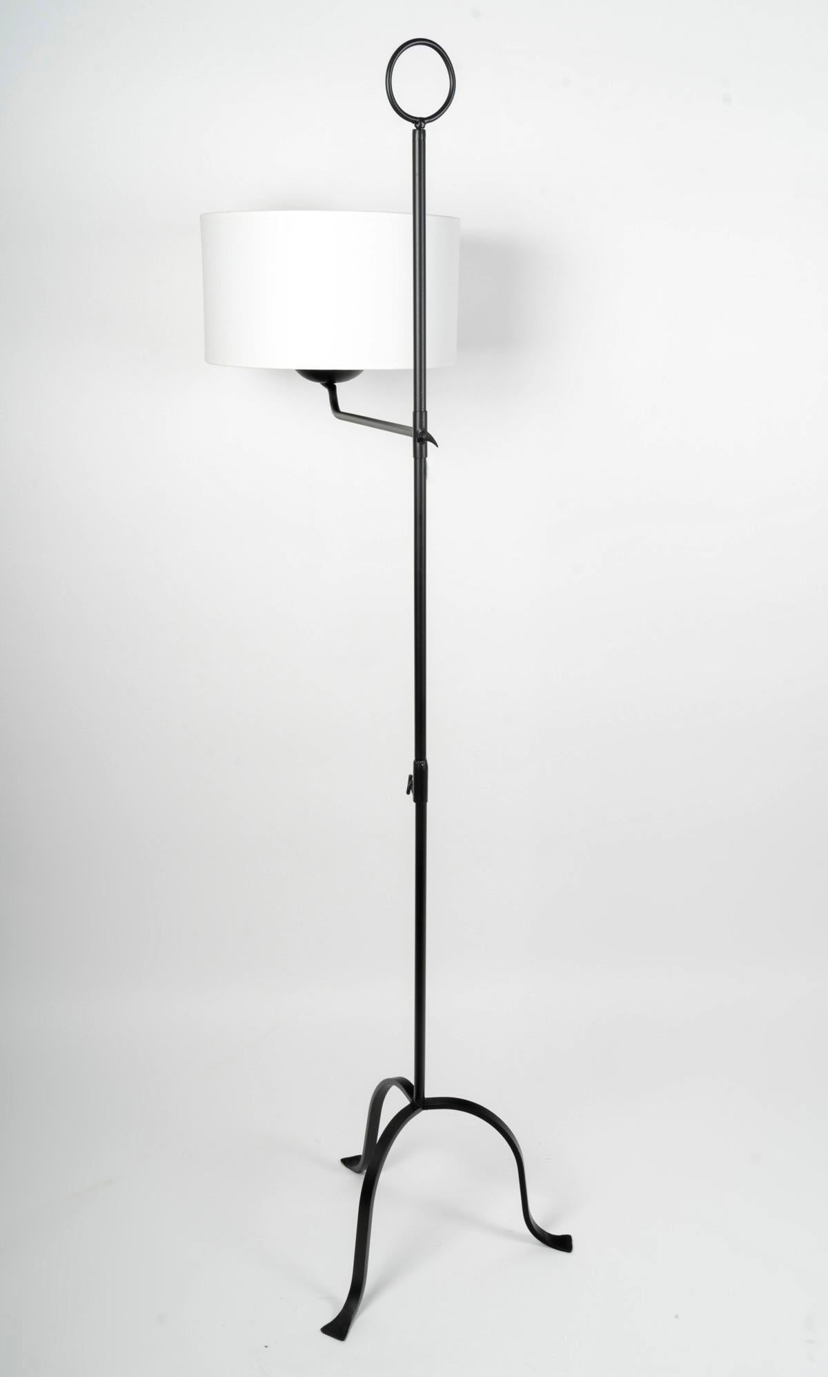 Mid-20th Century 1960 Original Pair of wrought iron floor lamps by Ateliers Vallauris For Sale