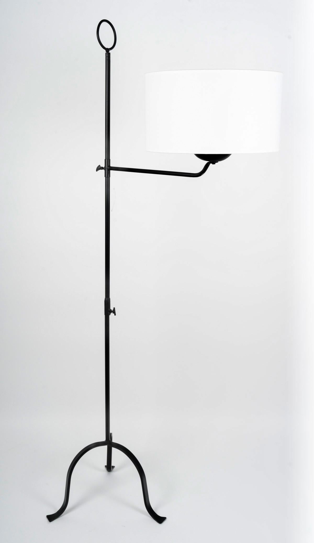 Wrought Iron 1960 Original Pair of wrought iron floor lamps by Ateliers Vallauris For Sale