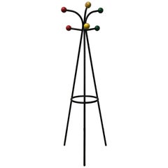 1960, Original Rare Français Stand de Manteau Chapeau avec Boules Colorées