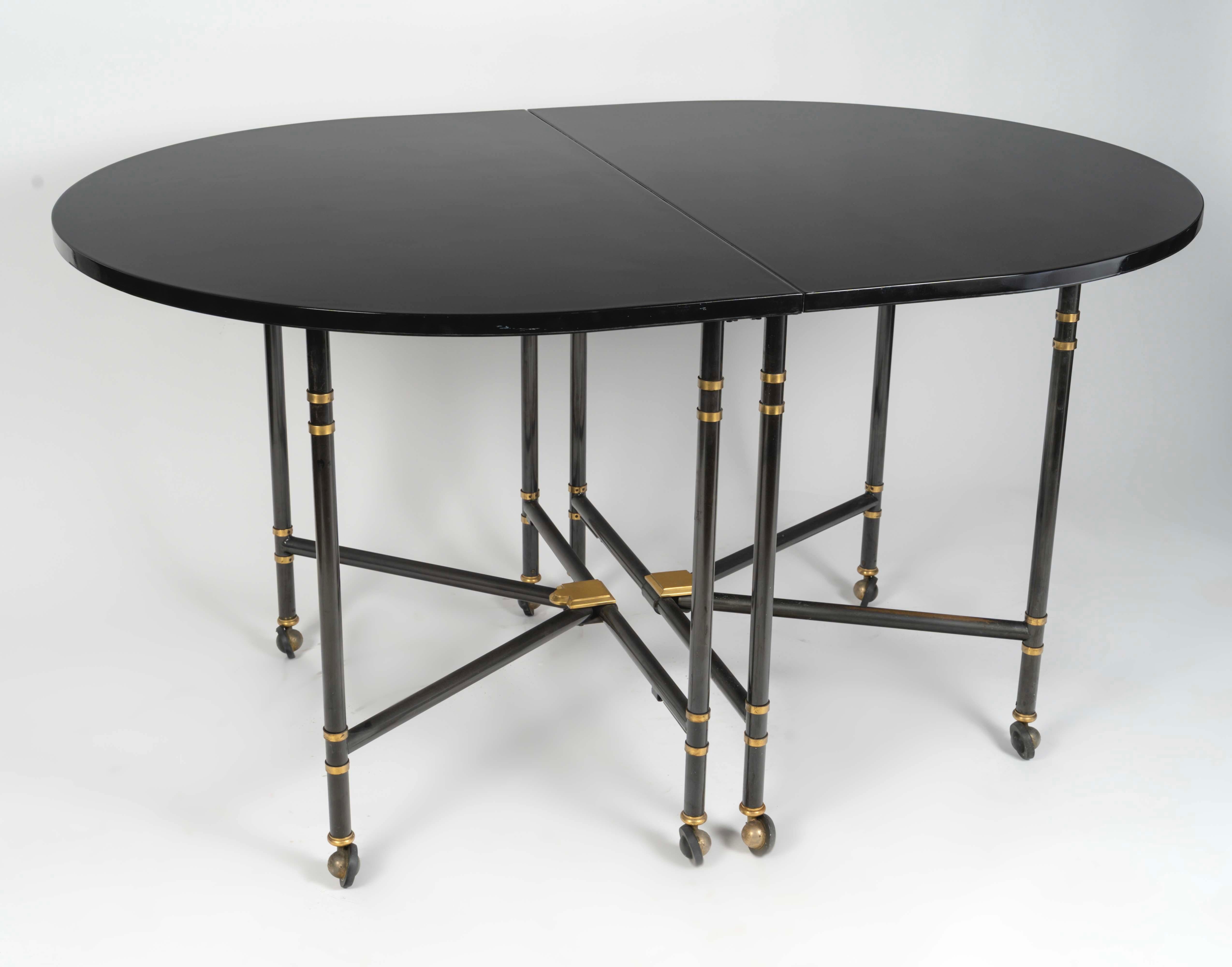 1960 Table à rallonge ovale, modèle Royale, pièce emblématique de la Maison Jansen France en vente 2