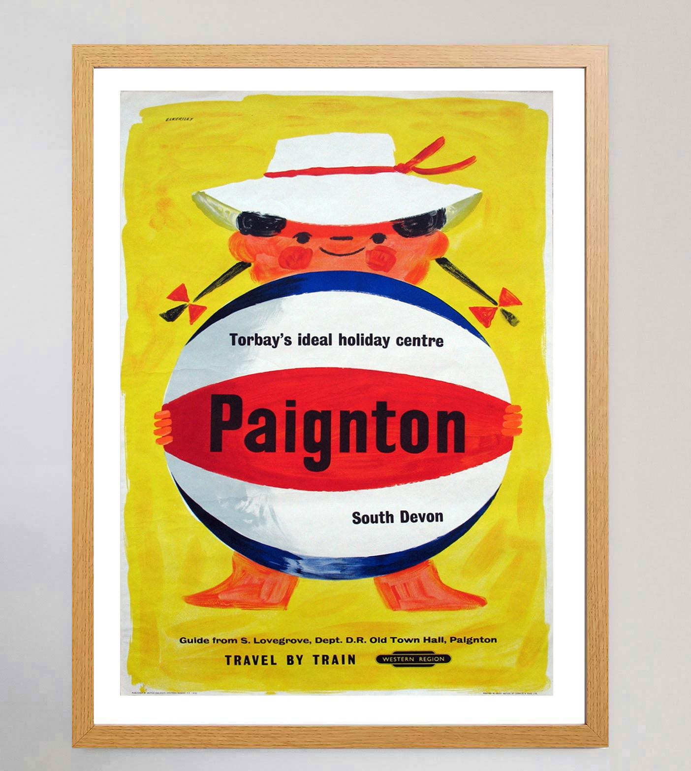 Britannique Affiche vintage d'origine des chemins de fer britanniques Paignton, 1960 en vente