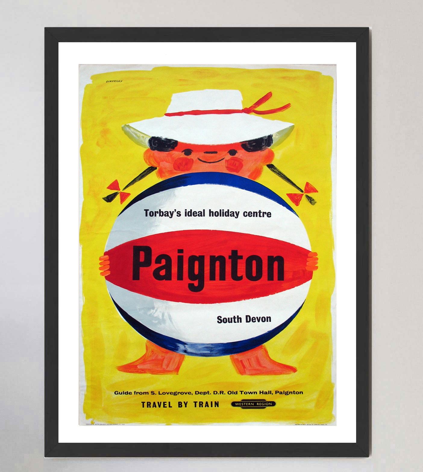 Milieu du XXe siècle Affiche vintage d'origine des chemins de fer britanniques Paignton, 1960 en vente