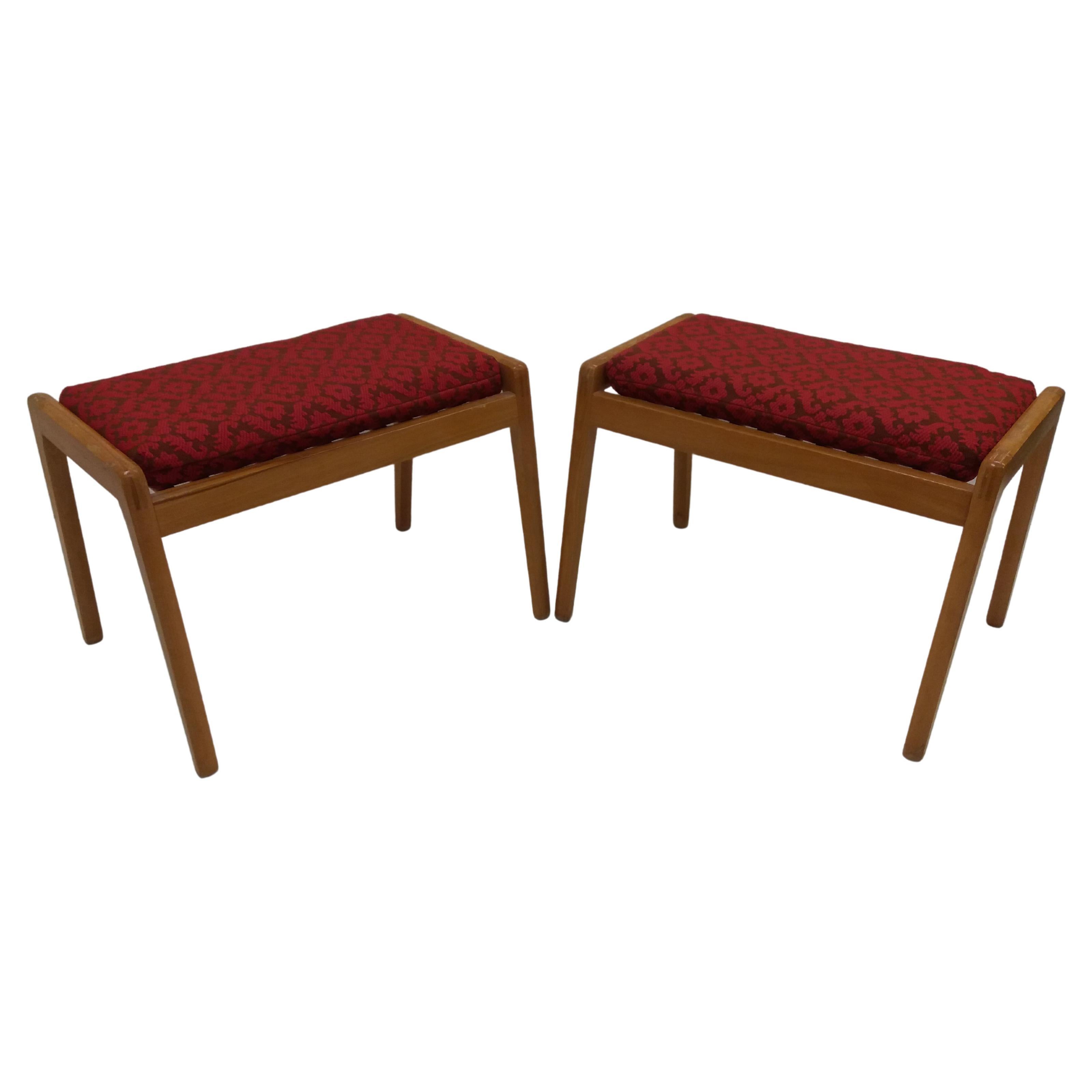 1960 Pair of Beech ULUV Stools, Czechoslovakia For Sale