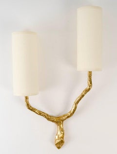 1960 Pair of bronze wall lights by Félix Agostini for Maison Arlus
