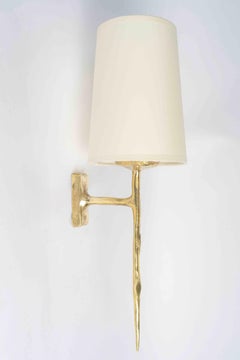 1960 Pair of bronze wall lights by Félix Agostini for Maison Arlus