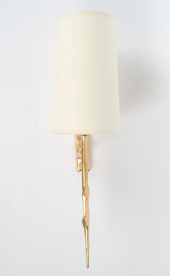 1960 Pair of bronze wall lights by Félix Agostini for Maison Arlus