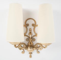 1960 Pareja de apliques de bronce Maison Roche