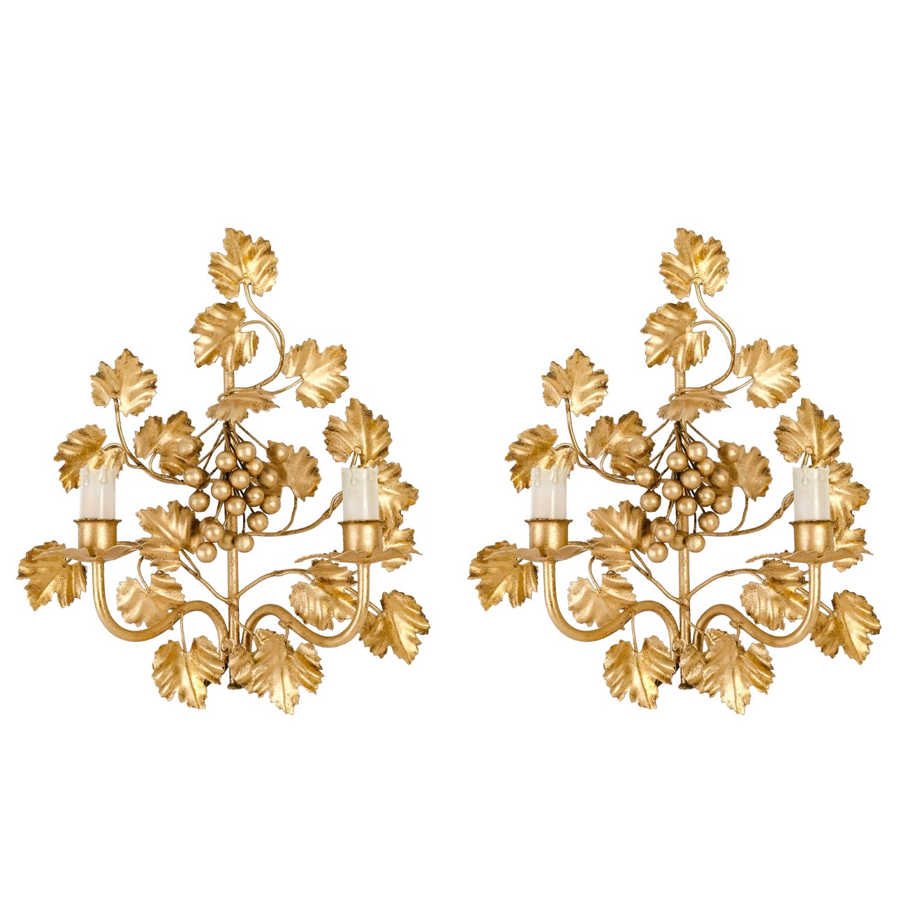1960 Pair of "bunch of grapes" Wall Lights from Maison FlorArt