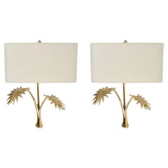 1960 Pair of “Feuillage” sconces in bronze Maison Roche