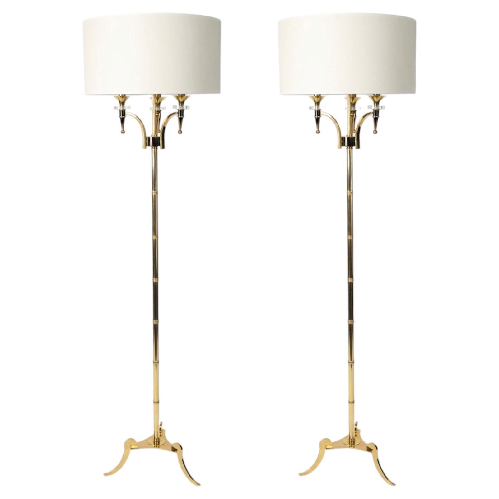 1960 Pair of floor lamps by Maison Arlus