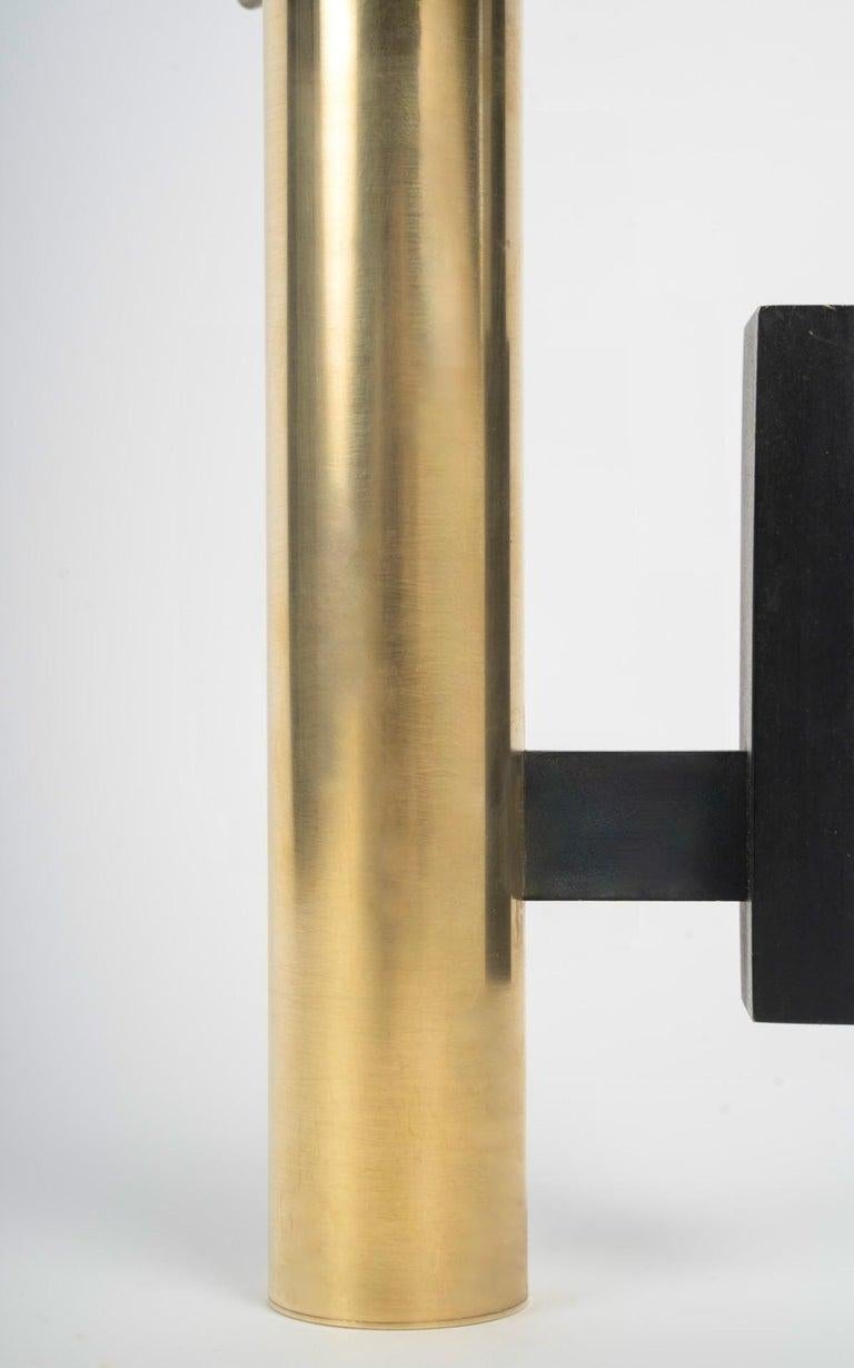 1960 Pareja de apliques de latón dorado Gaetano Sciolari mediados del siglo XX en venta