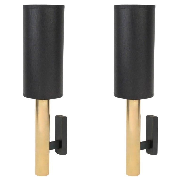 1960 Paire d
appliques en laiton doré Gaetano Sciolari