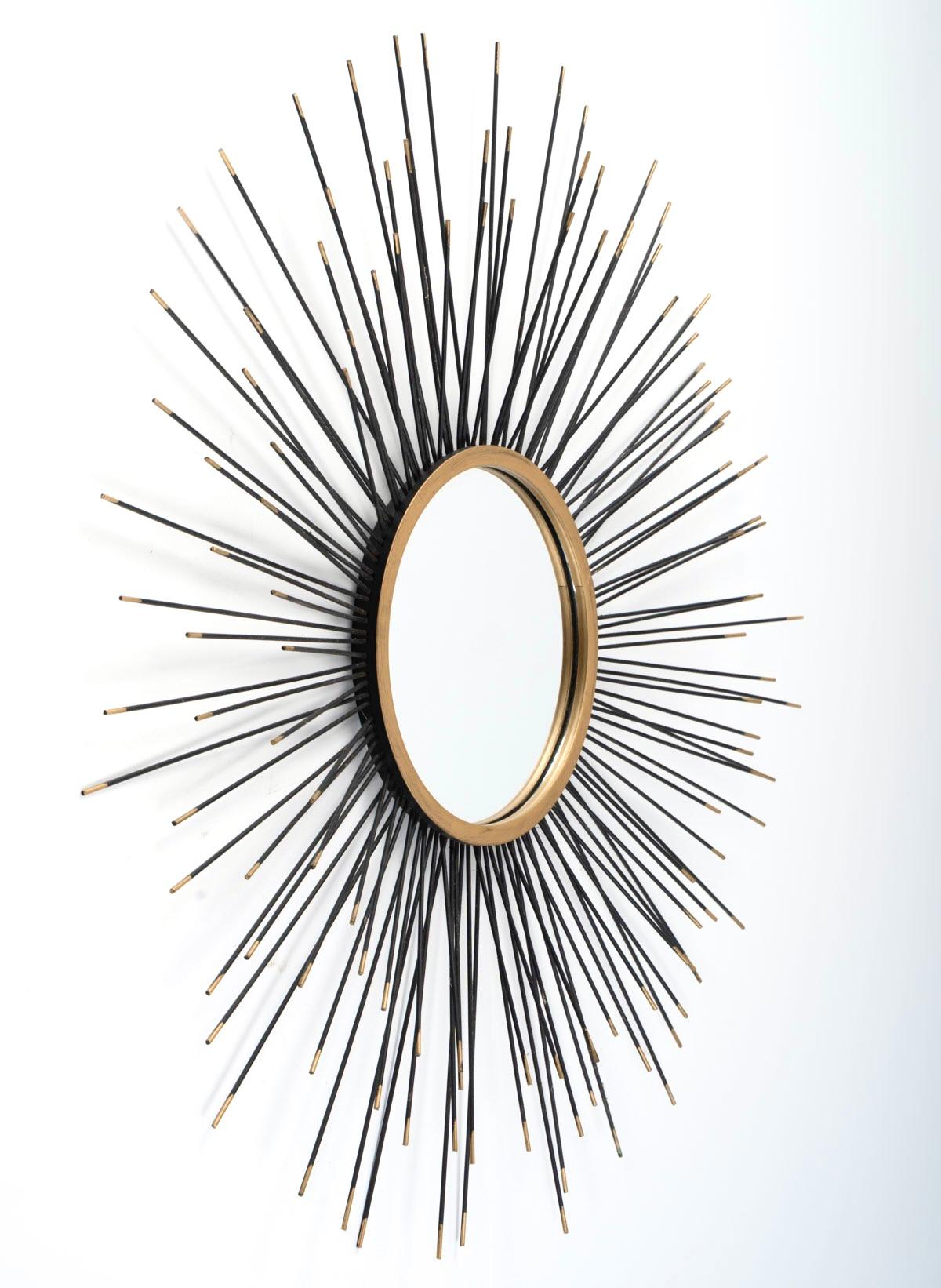 Mirror 1960 Pair of large witch mirrors Maison Honoré For Sale