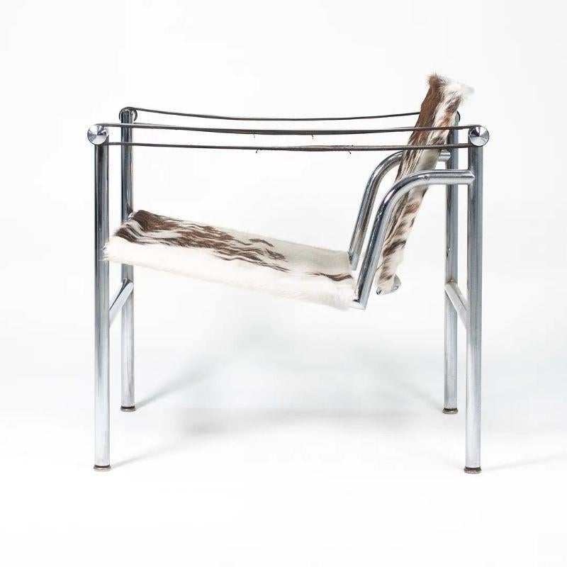 Steel 1960 Pair of LC1 Basculant Chair in Cowhide by Perriand Jeanneret & Le Corbusier