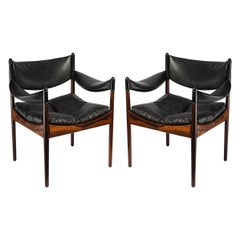 1960 Paar Loungesessel von Kristian Solmer Vedel aus Rio Palisanderholz
