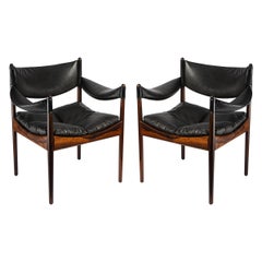 1960 Pair of Lounge Armchairs by Kristian Solmer Vedel in Rio Rosewood