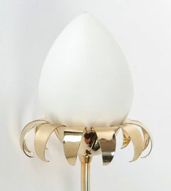 1960 Paar florale Wandleuchten von Maison Roche