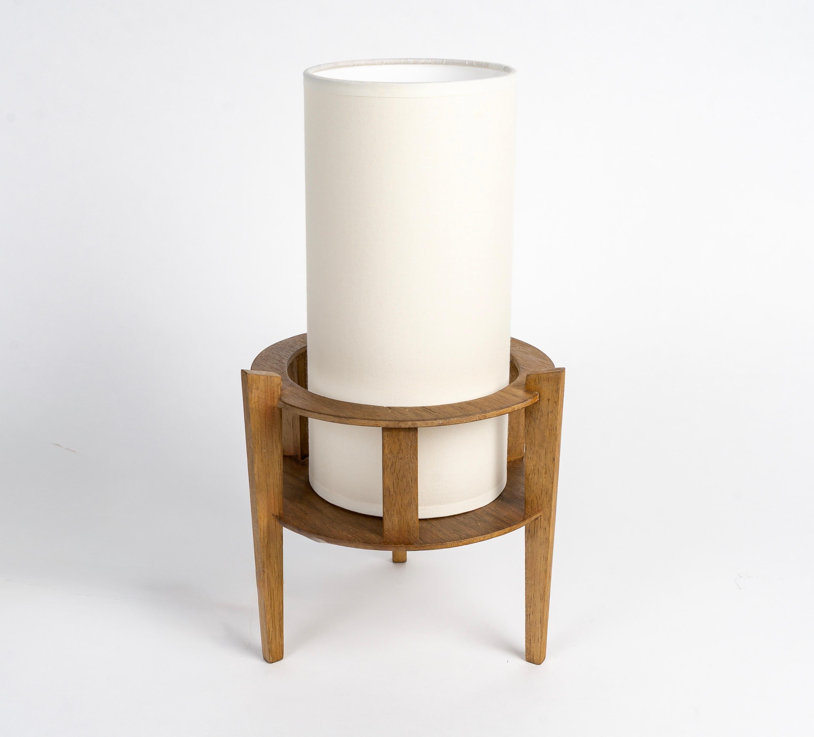1960 Ein Paar naturalistische Holzlampen von Maison Roche (Französisch) im Angebot