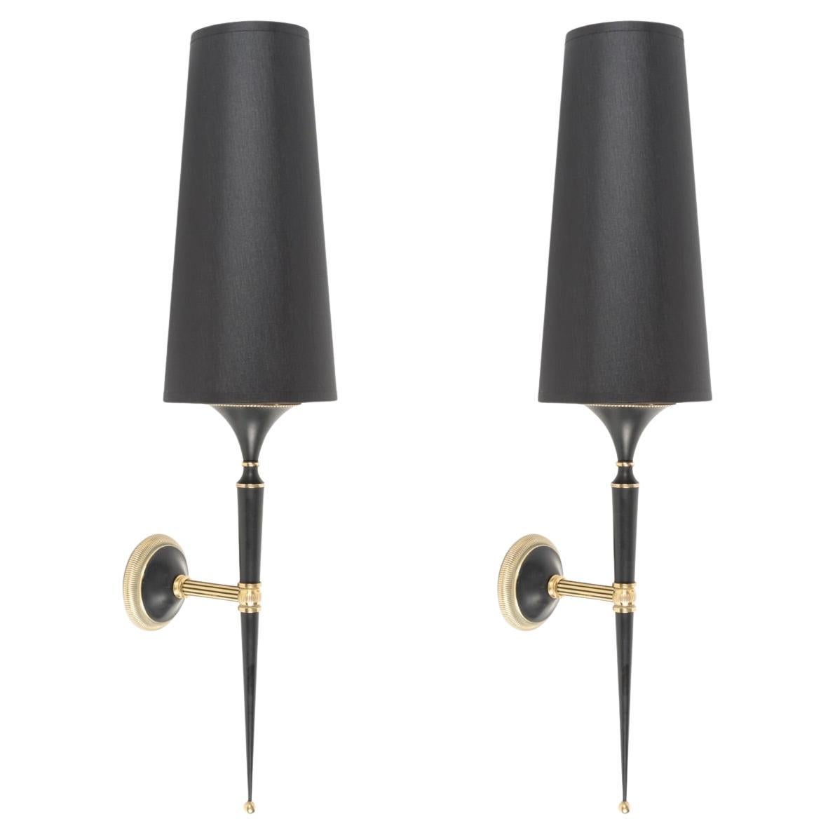 1960 Coppia di applique neoclassiche in bronzo della Maison Jansen
