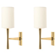 1960 Pair of ormolu sconces by Maison Roche