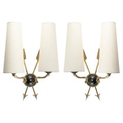 1960 Pair of Sconce Maison Roche Neoclassical