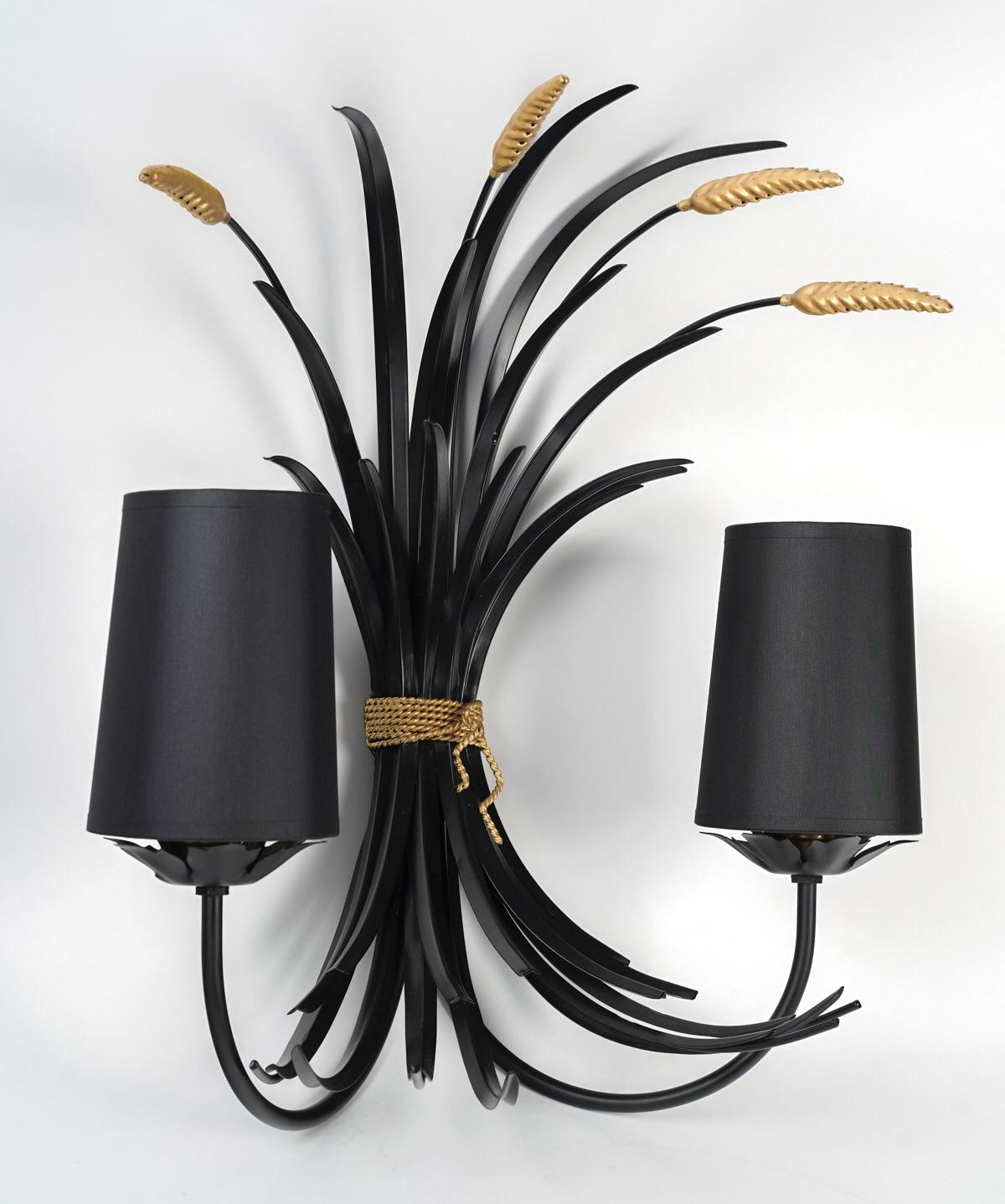 1960 Pair of sconces bouquet de blé Maison Honoré For Sale 2