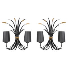 1960 Pair of sconces bouquet de blé Maison Honoré