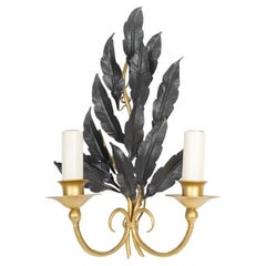 1960 Pair of Sconces "Feuille De Chêne" Maison Honoré