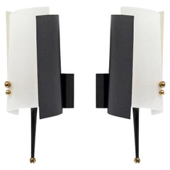 1960 Pair of Wall Lamps Jacques Biny Edition Luminalite