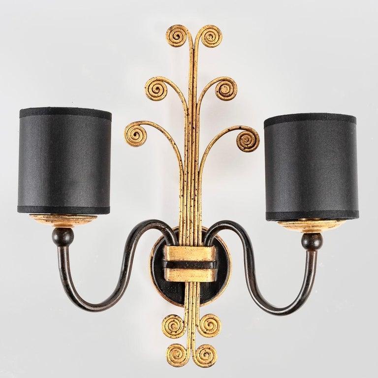 Mid-20th Century 1960 Pair of wall sconces by Maison Charles for Maison Bagues