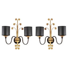 1960 Pair of wall sconces by Maison Charles for Maison Bagues