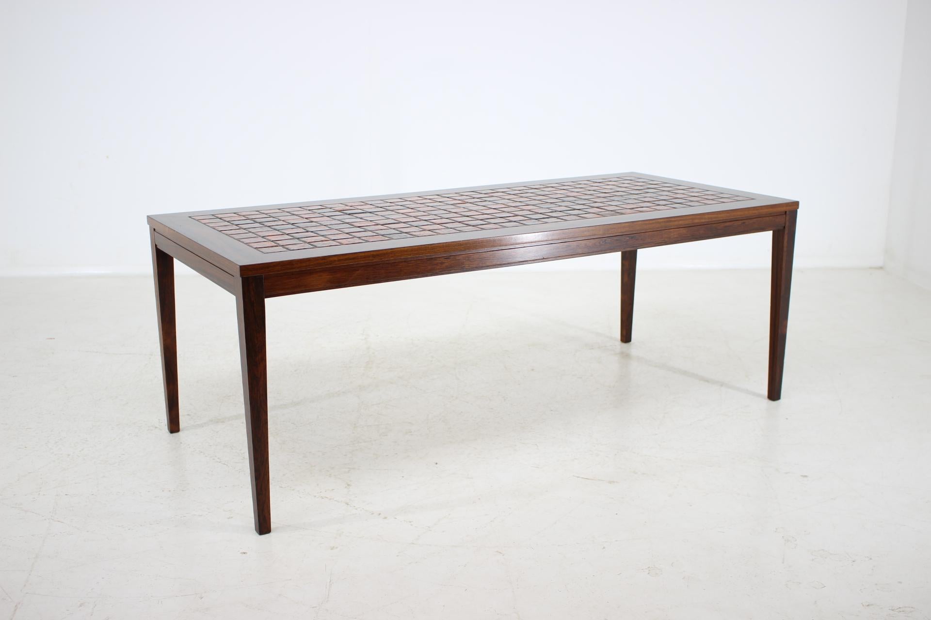 Mid-20th Century 1960 Palisander and Tile Coffee Table, Denmark