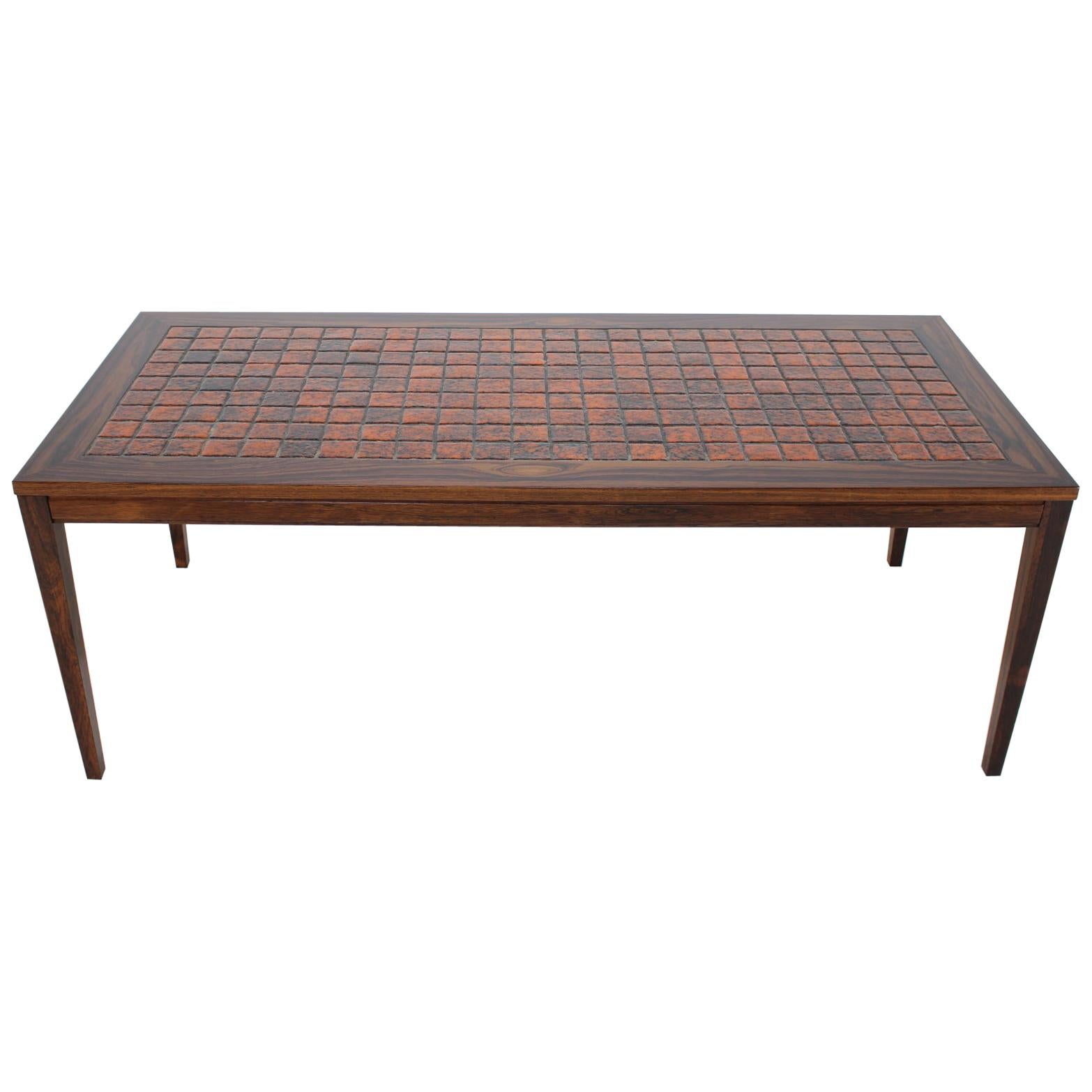 1960 Palisander and Tile Coffee Table, Denmark